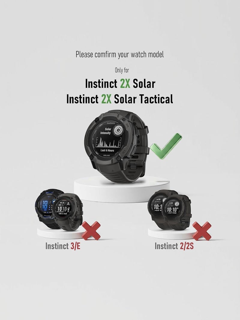 iDaPro [4+4 Pack Screen Protector for Garmin Instinct 2X Solar Tactical with Silicone Anti-dust Plugs, 9H Tempered Glass Protection Kit in Reusable Storage Case, Anti-Scratch,Bubble-Free Installation - Image 2